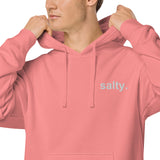 salty. unisex embroidered pigment-dyed hoodie