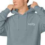 salty. unisex embroidered pigment-dyed hoodie