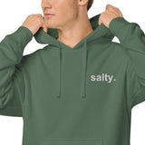 salty. unisex embroidered pigment-dyed hoodie