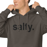 salty. center chest embroidered pigment hoodie