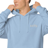 salty. unisex embroidered pigment-dyed hoodie