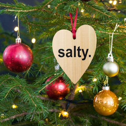 salty. wooden ornament